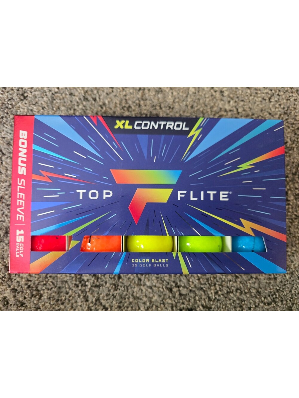 Top Flite XL Control Color Blast Golf Balls 15 Pack Multicolor New in Box